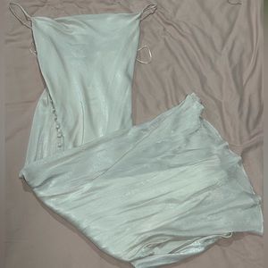 Long beige satin dress